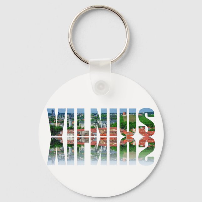 Vilnius text with reflection keychain (Front)