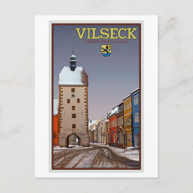 Vilseck - Tower and Gate - Winter Postcard (Front)