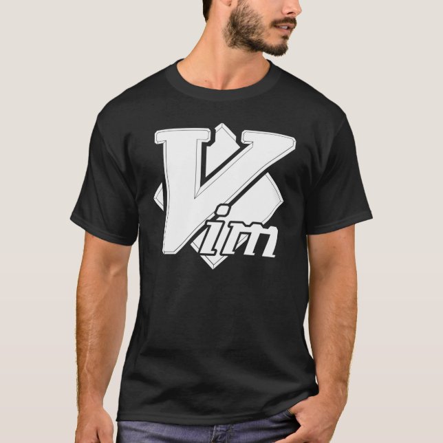 Vim Vi IMprouvé blanc Logo Script Texte T-Shirt Cl (Devant)