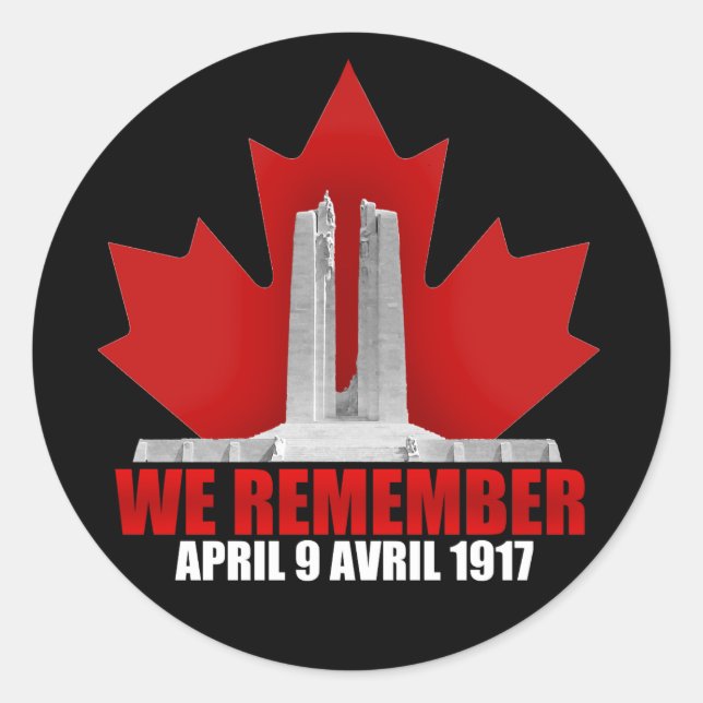 Vimy Ridge We Remember Classic Round Sticker (Front)