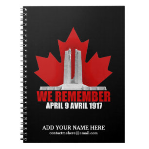 Vimy Ridge We Remember Notebook