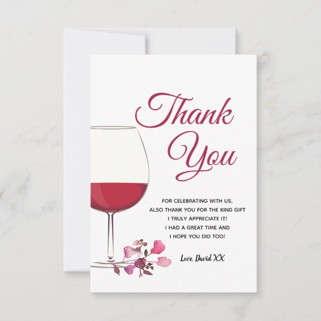 vin, adulte, carte de remerciements (Devant)