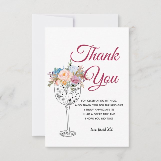 vin, adulte, carte de remerciements (Devant)