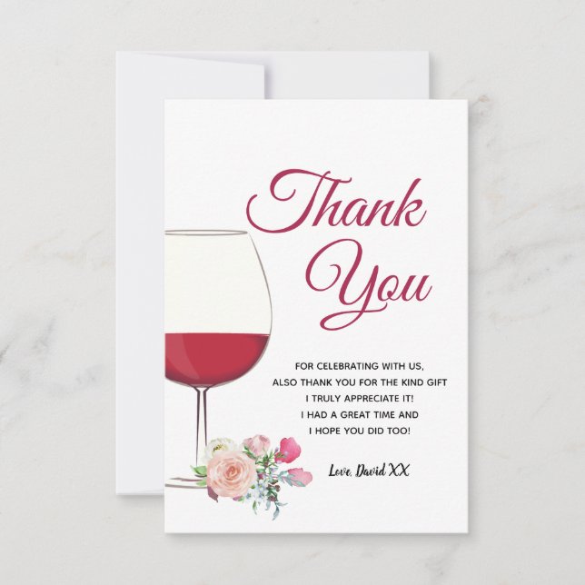 vin, adulte, carte de remerciements (Devant)