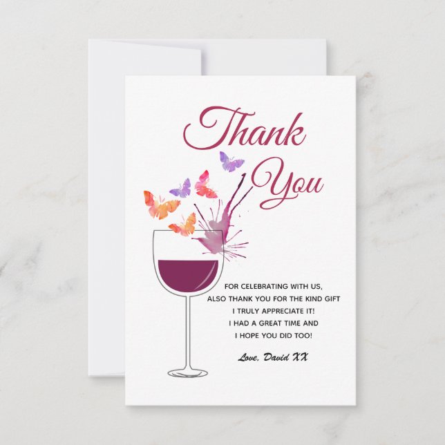 vin, adulte, carte de remerciements (Devant)