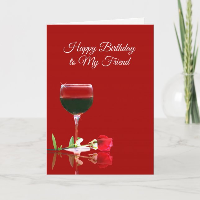Vin amusant Bonne carte d'anniversaire pour ami (Devant)