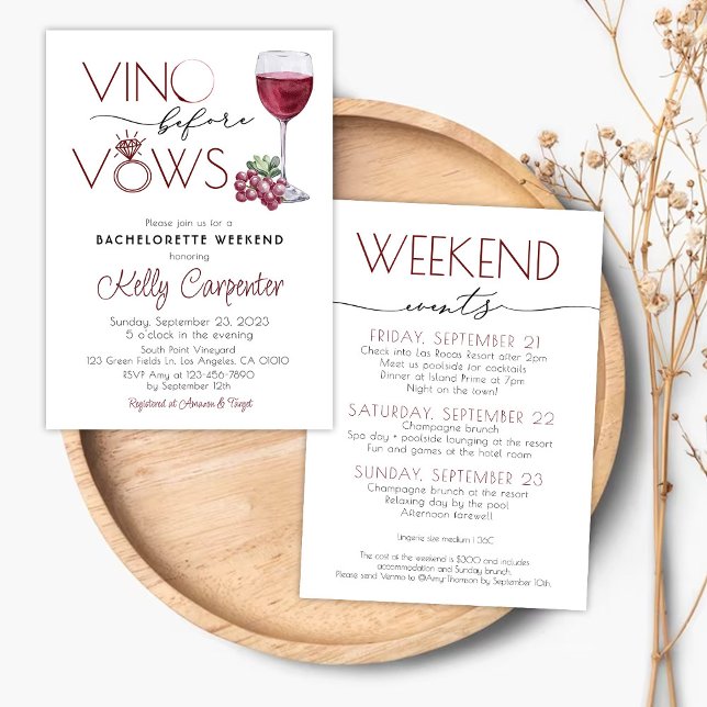 Vin Bachelorette Invitation Vino avant Vows (Créateur téléchargé)