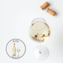 Vin blanc Dessous de verre - Vin personnalisé