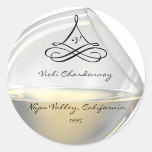 Vin blanc Étiquette bouteille