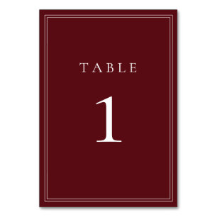 Vin Bordeaux Classic Minimaliste Numéro de table