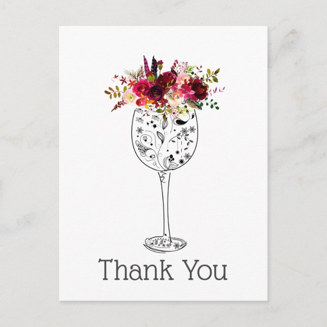 vin, carte de remerciements (Devant)