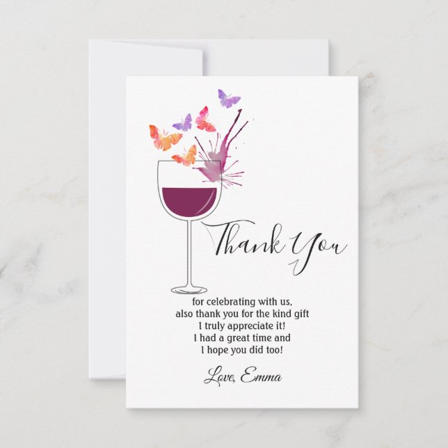 vin, carte de remerciements (Devant)