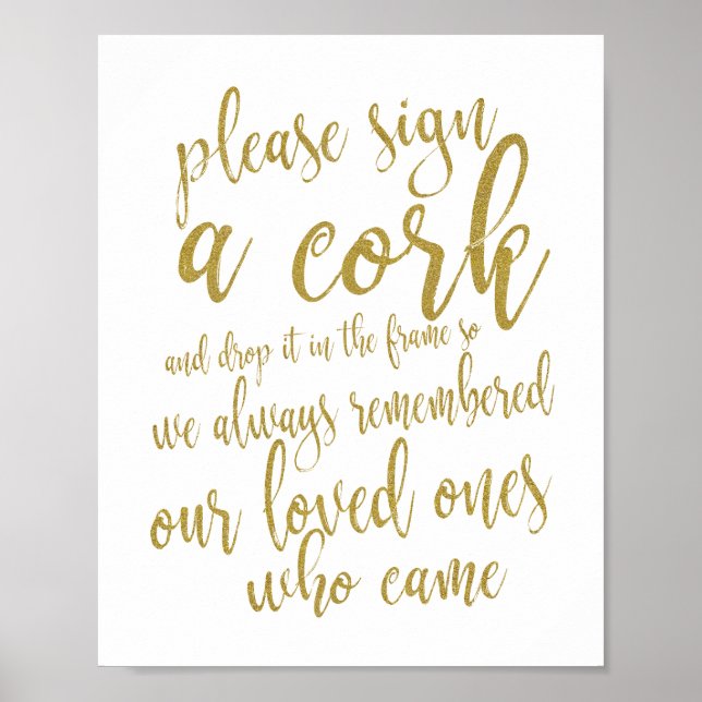 Vin Cork Mariage Livre d'or 8x10 Signet (Devant)