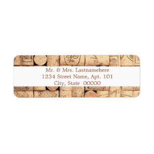 Vin Corks Étiquette de adresse