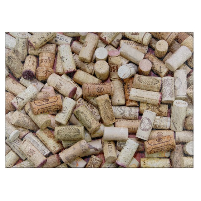 Vin Corks Planche à découper en verre (Devant)