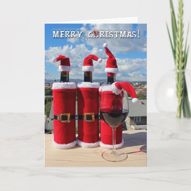 Vin Cute En Costumes De Noël Carte De Voeux! (Devant)