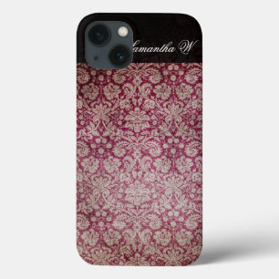 Vin Damask vintage, coque iphone personnalisé