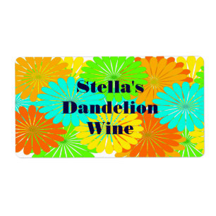 Vin Dandelion fait maison sur mesure Étiquettes ca