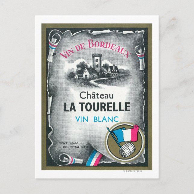 Vin De Bordeaux Wine LabelEurope Postcard (Front)