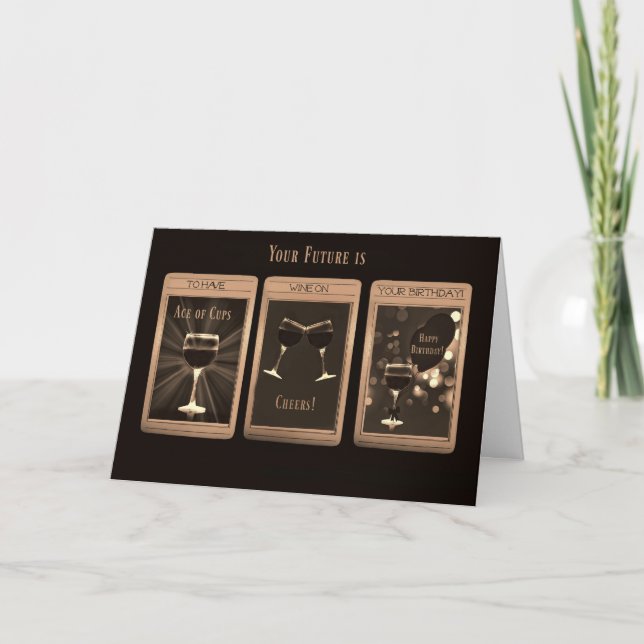 Vin de carte Tarot humoristique Anniversaire (Devant)