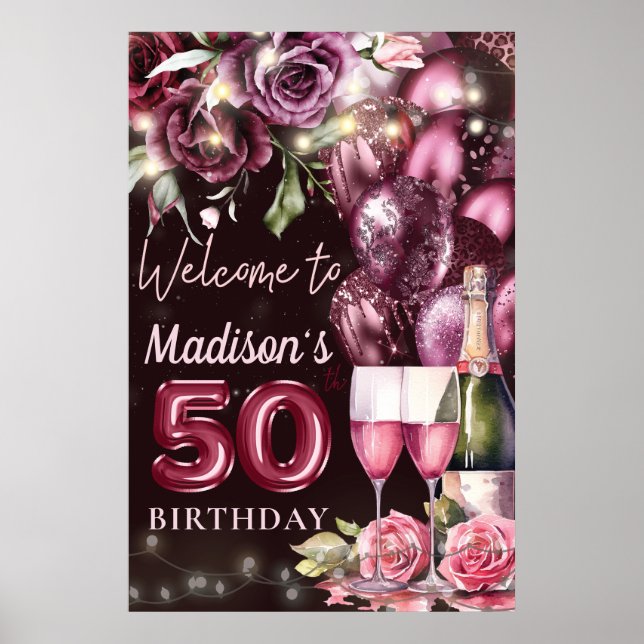 Vin de luxe Magenta 50e anniversaire Affiche de bi (Devant)