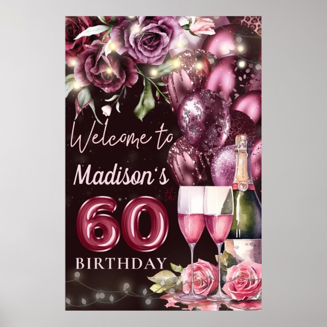 Vin de luxe Magenta 60e anniversaire Affiche de bi (Devant)