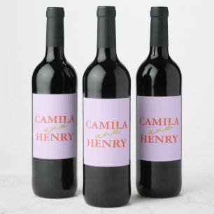 Vin de mariage personnalisé et Étiquette de boutei