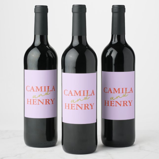 Vin de mariage personnalisé et Étiquette de boutei (Bouteilles)