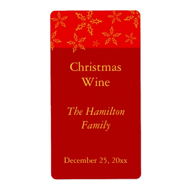 Vin de Noël Étiquette (Devant)