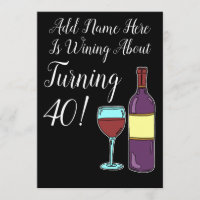 Vin Environ 40e anniversaire Funny Invitation
