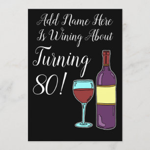 Vin Environ 80e anniversaire Funny Invitation