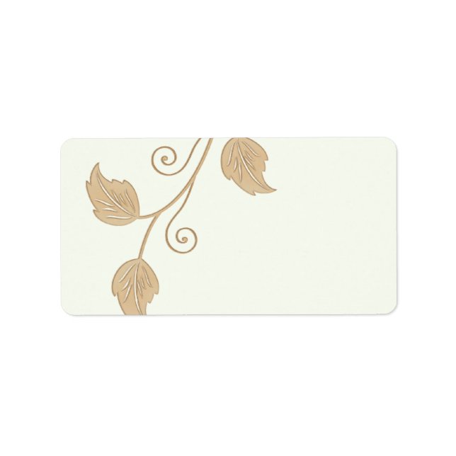 Vin et Feuille Mariage Blank Étiquette de adresse (Devant)