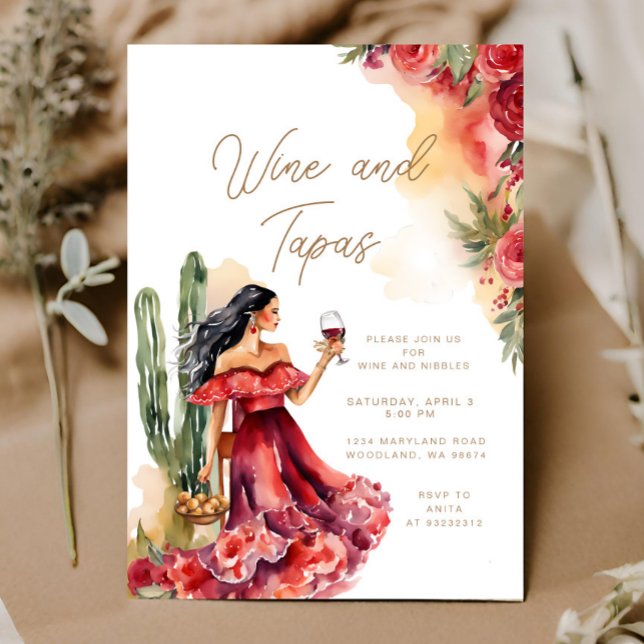 Vin et Tapas Invitation mexicaine (Créateur téléchargé)