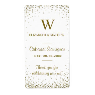 Vin Étiquette Gold Confetti