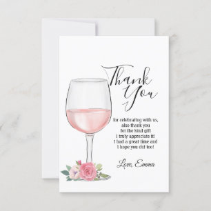 vin, floral, carte de remerciement