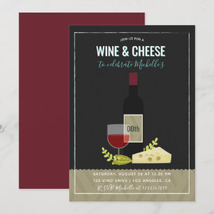 Vin & Fromage Anniversaire Fête Invitation