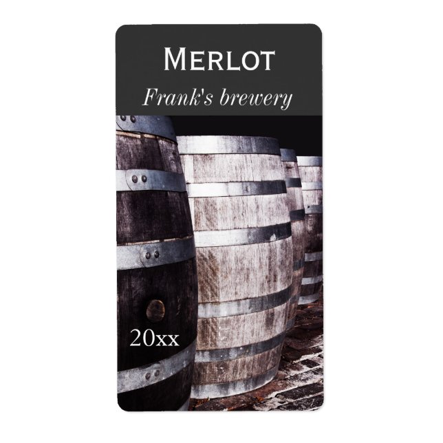 Vin fûts de chêne vin bouteille étiquette (Devant)