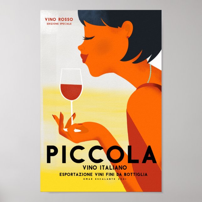 vin italien vintage, affiche italienne vintage, (Devant)