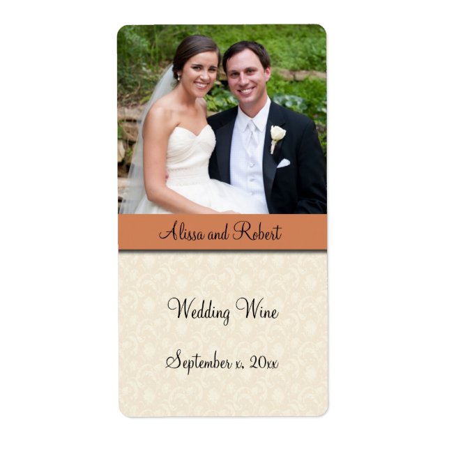 Vin mariage, Étiquette photo personnalisé (Devant)