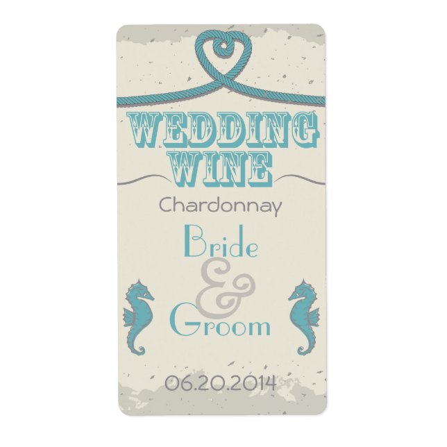 Vin Mariage Nautical Beach Heart Knot (Devant)