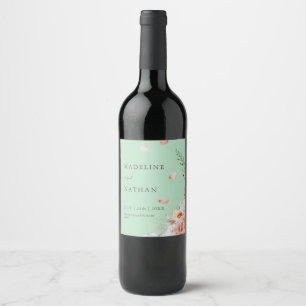 Vin Mariage vert Mint Étiquettes
