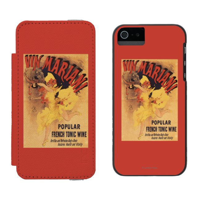 Vin Mariani Dancing Girl Pouring Wine Incipio iPhone Wallet Case (Side by Side)