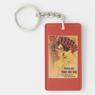 Vin Mariani Dancing Girl Pouring Wine Keychain