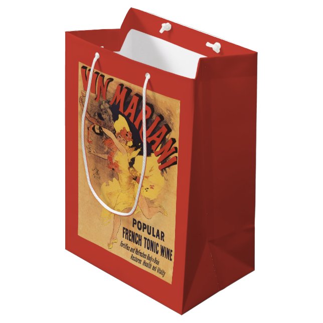 Vin Mariani Dancing Girl Pouring Wine Medium Gift Bag (Front Angled)