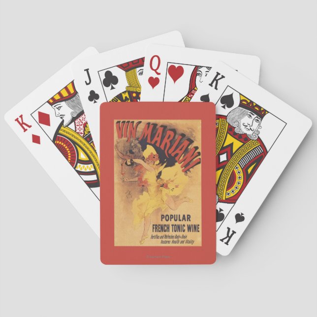 Vin Mariani Dancing Girl Pouring Wine Playing Cards (Back)