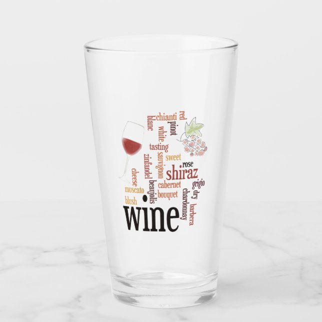 Vin Mot Cloud Design Verre à boire (Devant)