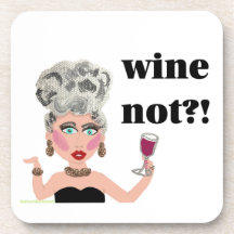 Vin pas ? dessous de verre de la femme de vin