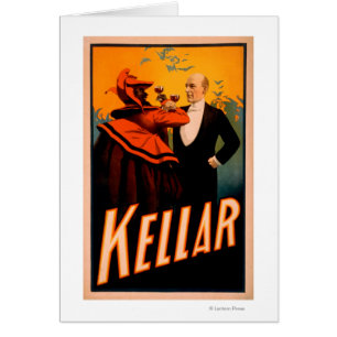 Vin potable de magicien de Kellar avec le diable