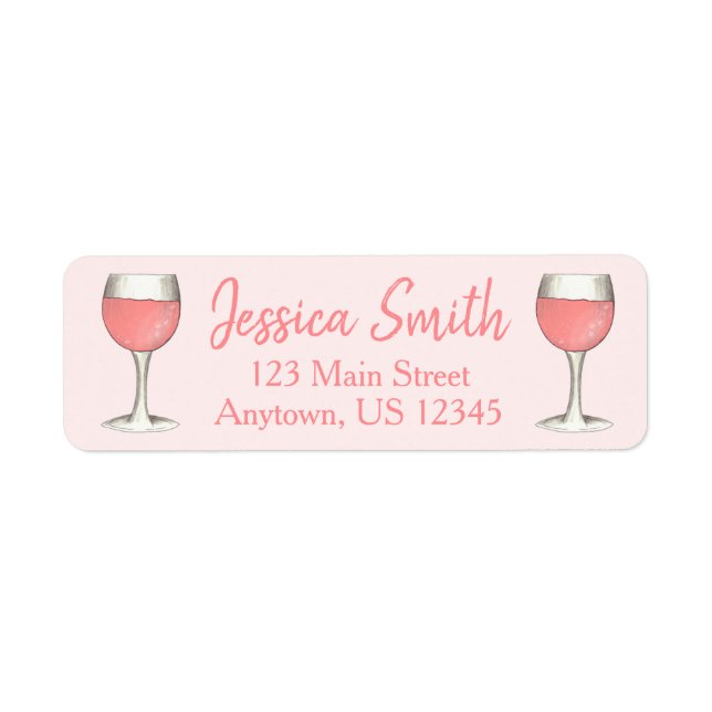 Vin Rosé Verre rose Blush Zinfandel Personnalisé (Devant)