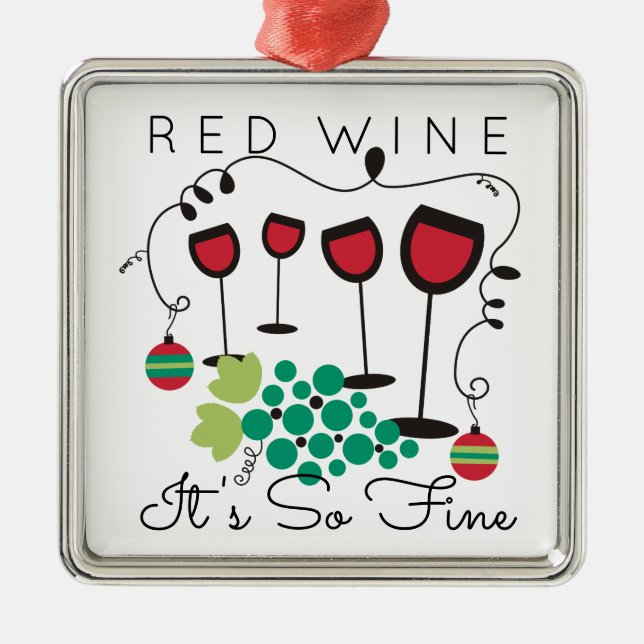 Vin rouge c'est si beau ornement de Noël gourmet (Devant)